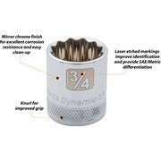 Dynamic Tools 3/8" Drive 12 Point SAE, 13/16" Standard Length, Chrome Socket D009426